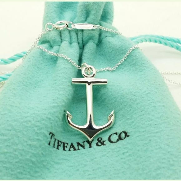 Tiffany Co Ss Anchor Pendant Necklace 